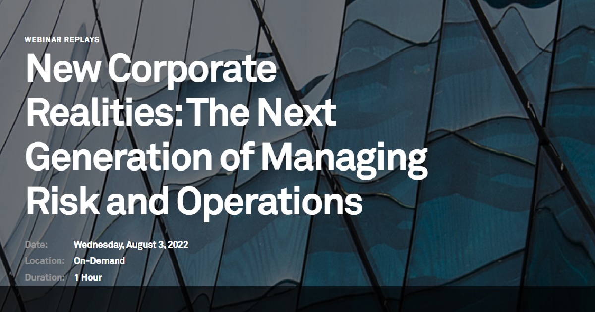 New Corporate Realities: The Next Generation of Managing